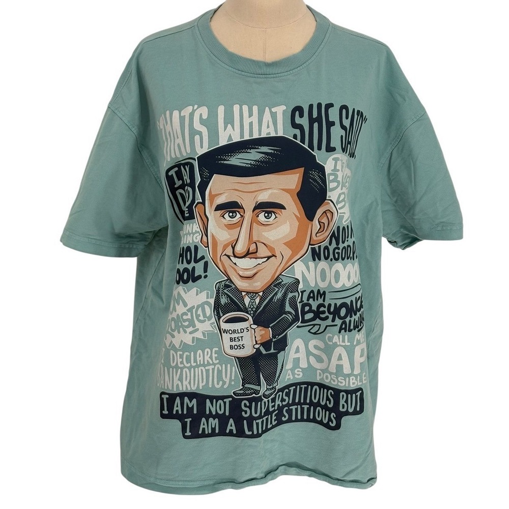 The Souled Store The Office‎ Michael Scott Graphic Tee Blue 100% Cotton L